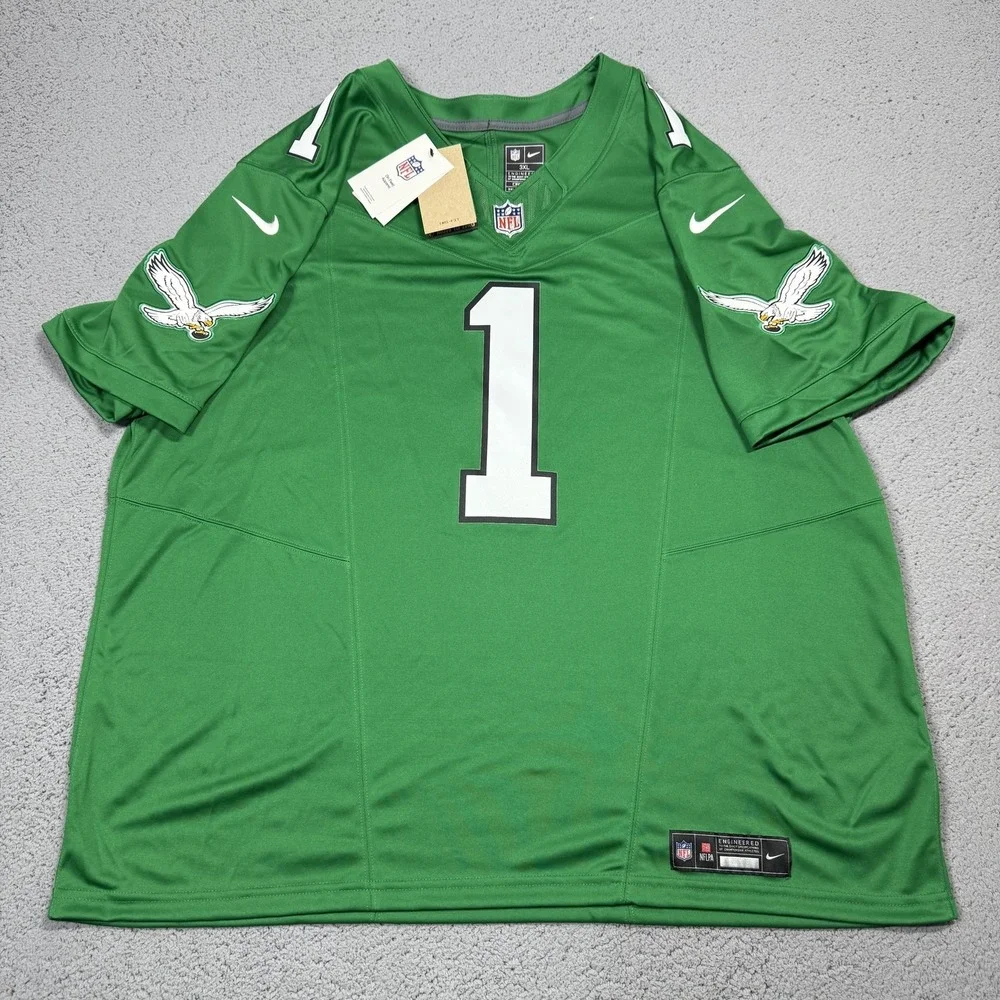 NWT Nike Philadelphia Eagles Jersey Mens 3XL Green NFL Football On Field Hurts 1